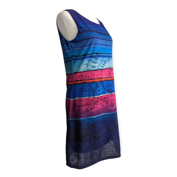 Desigual Sunset Stripe Sheath Dress Medium cobalt magenta - Picture 9 of 11